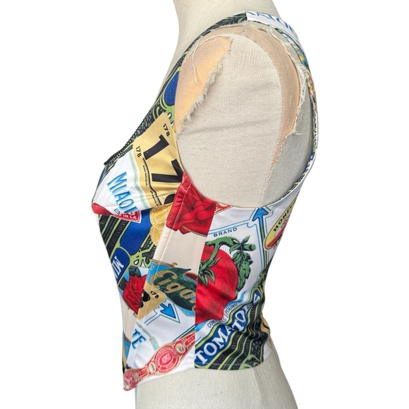 Miaou Campbell Satin Corset Top in Figaro Print Medium - Picture 8 of 14